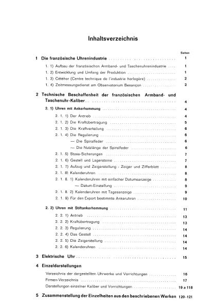 Die franz�sischen (Gro�- u. Klein-) Uhrwerke und ihre technische Beschaffenheit