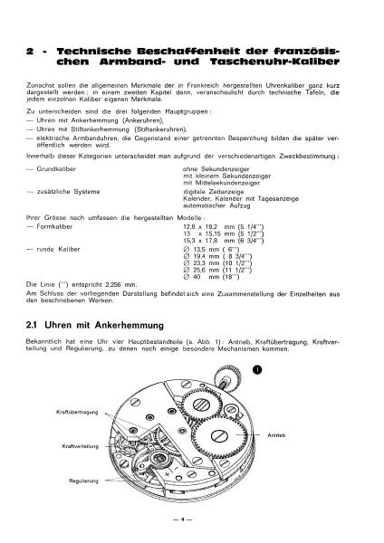 Die franz�sischen (Gro�- u. Klein-) Uhrwerke und ihre technische Beschaffenheit