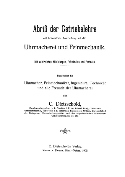 Abri� der Getriebelehre (Buch von Dietzschold)