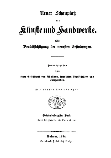 Die Turmuhren (Buch von Dietzschold)