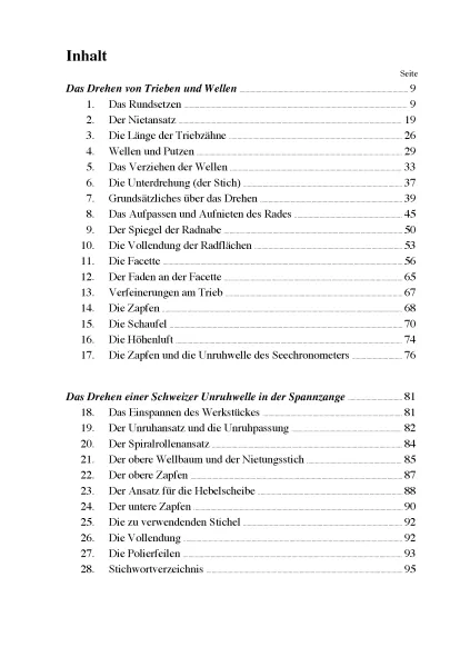 Das Drehen von Trieben und Wellen in der Uhrmacherei (Uhrenbuch von Alfred Helwig)