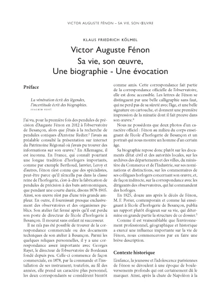 Victor Auguste F�non: Sa vie, son oeuvre, un portrait (Livre de K. F. K�lmel)