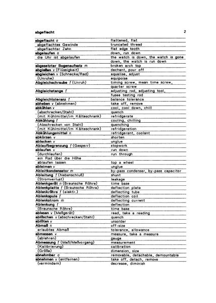Horlogisches Lexikon deutsch/englisch, englisch/deutsch (Buch der Gebr�der Mauch)