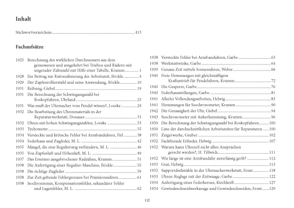 Die Uhrmacherei Band 3 - Diebeners Uhrmacherkalender / Uhrmacherjahrbuch 1925-1968