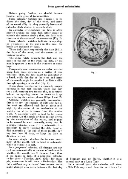 Modern Calendar Watches – Action � Detail of Calibers � Repair (Book by Humbert)