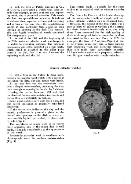 Modern Calendar Watches – Action � Detail of Calibers � Repair (Book by Humbert)