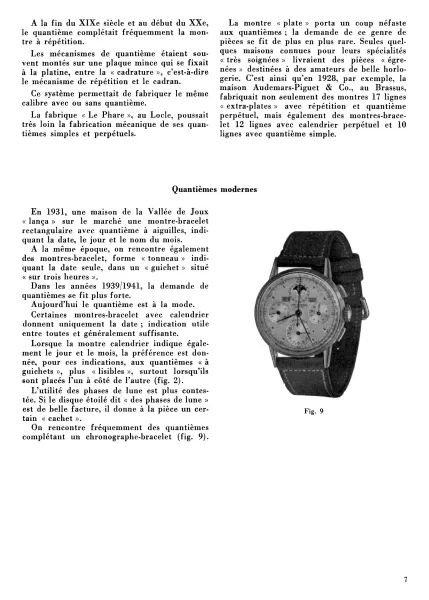 Les montres-calendrier modernes � Fonctionnement � Description des calibres � R�paration (Livre de Humbert)