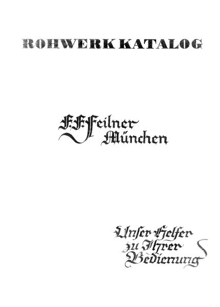 Rohwerkekatalog (Werksucher von Ferdinand Feilner)