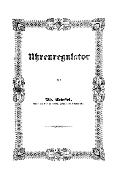 Uhrenregulator (Buch von Phillip Stieffel)