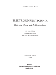 Elektrouhrentechnik (Buch von Schindler)